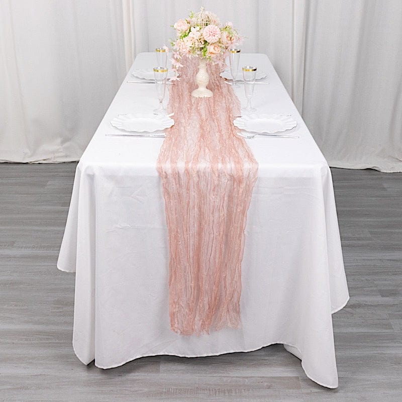 9ft Sheer Crinkled Organza Table Runner