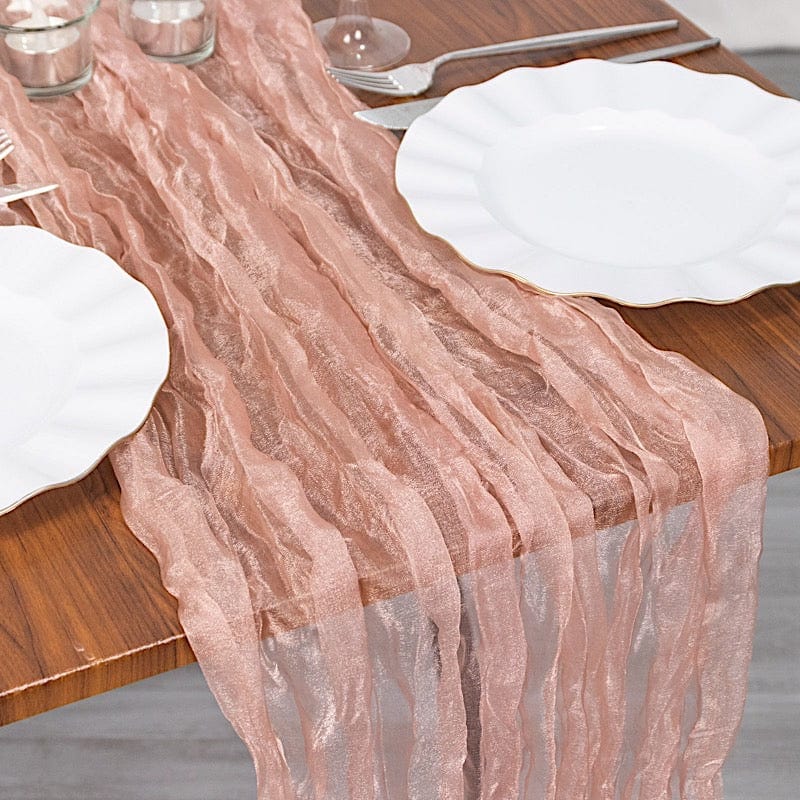 9ft Sheer Crinkled Organza Table Runner