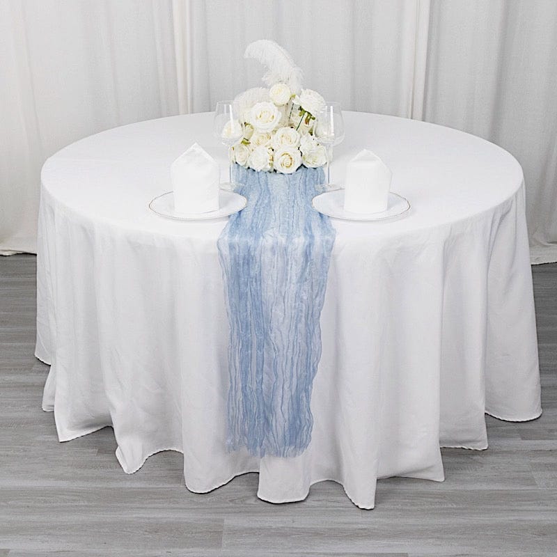 9ft Sheer Crinkled Organza Table Runner