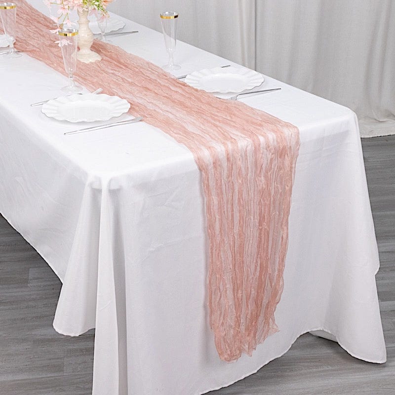 9ft Sheer Crinkled Organza Table Runner