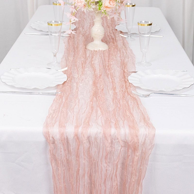 9ft Sheer Crinkled Organza Table Runner