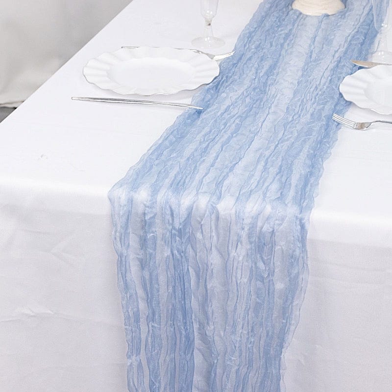 9ft Sheer Crinkled Organza Table Runner
