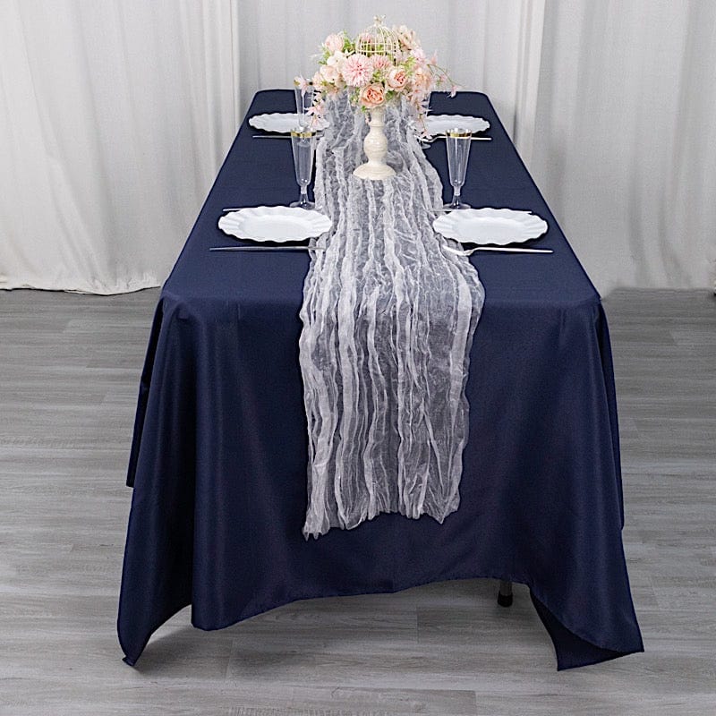 9ft Sheer Crinkled Organza Table Runner