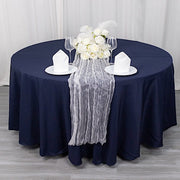 9ft Sheer Crinkled Organza Table Runner