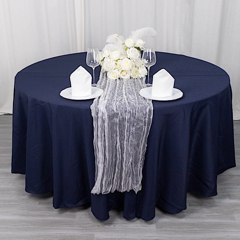 9ft Sheer Crinkled Organza Table Runner