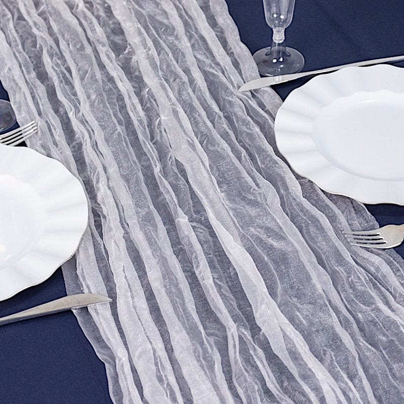 9ft Sheer Crinkled Organza Table Runner