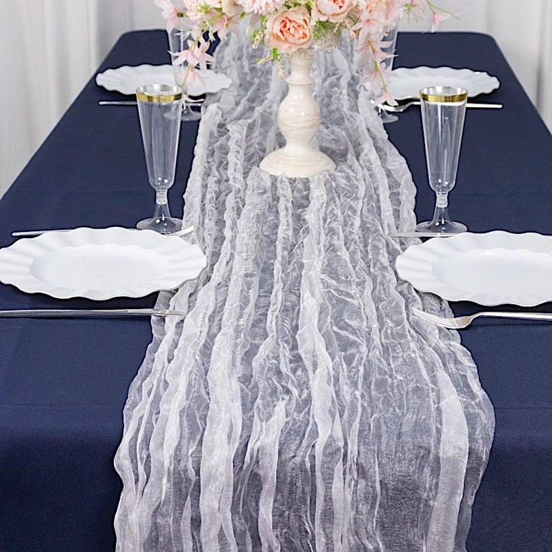 9ft Sheer Crinkled Organza Table Runner