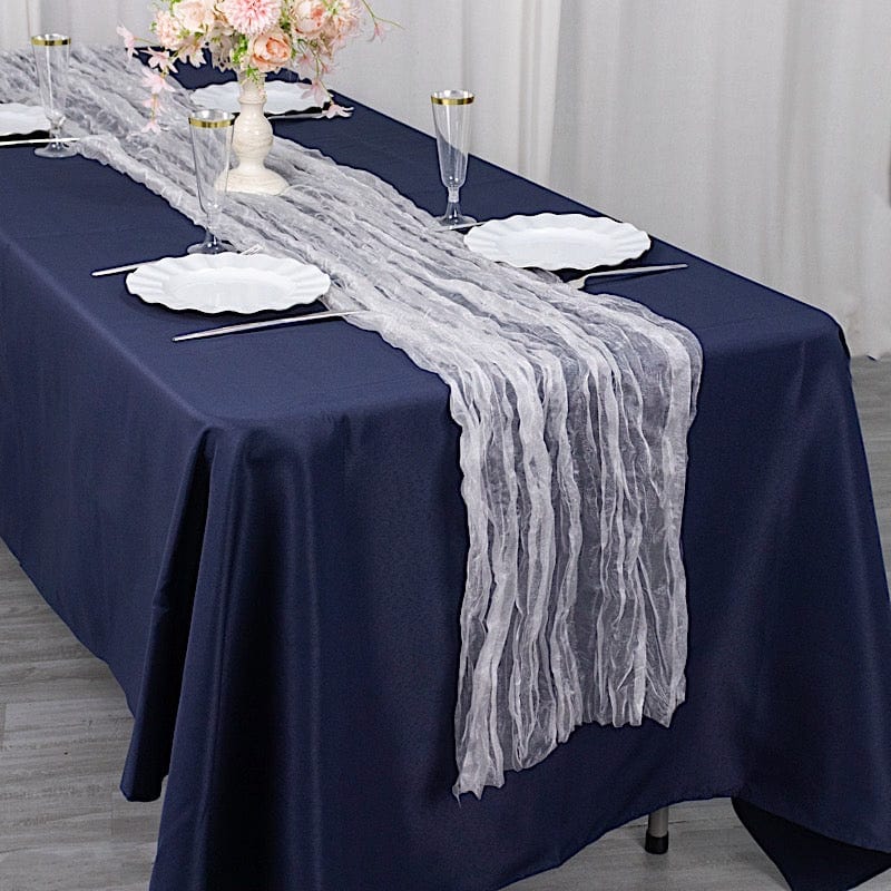 9ft Sheer Crinkled Organza Table Runner