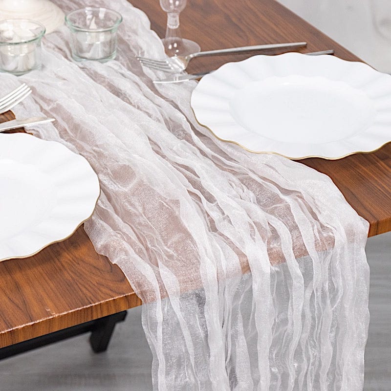 9ft Sheer Crinkled Organza Table Runner