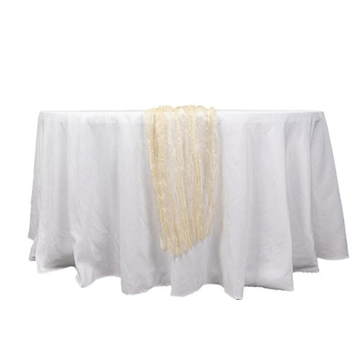 9ft Sheer Crinkled Organza Table Runner RUN_CHIF_CHMP