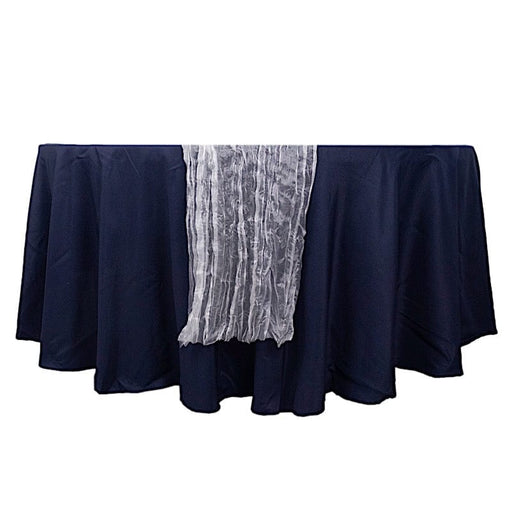 9ft Sheer Crinkled Organza Table Runner RUN_CHIF_WHT