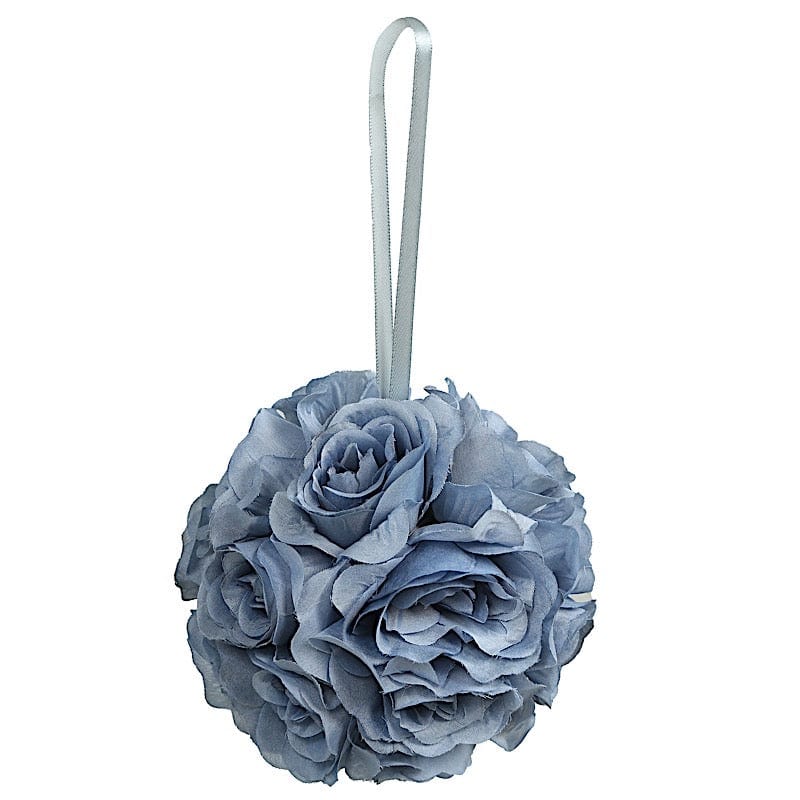 2 pcs 7" wide Silk Roses Kissing Balls