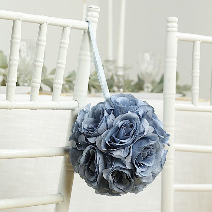 2 pcs 7" wide Silk Roses Kissing Balls