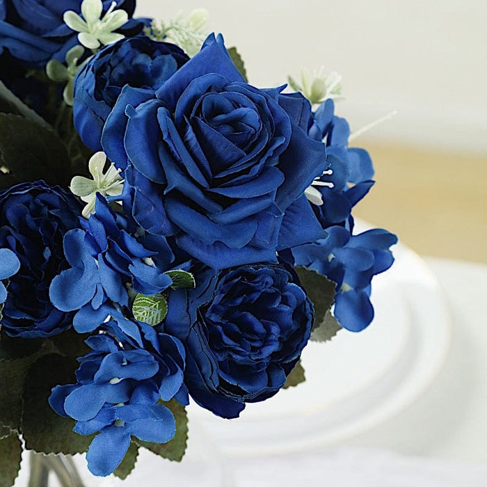 2 Bouquets 12" Silk Flowers Assorted Artificial Floral Bushes