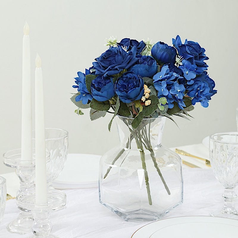 2 Bouquets 12" Silk Flowers Assorted Artificial Floral Bushes