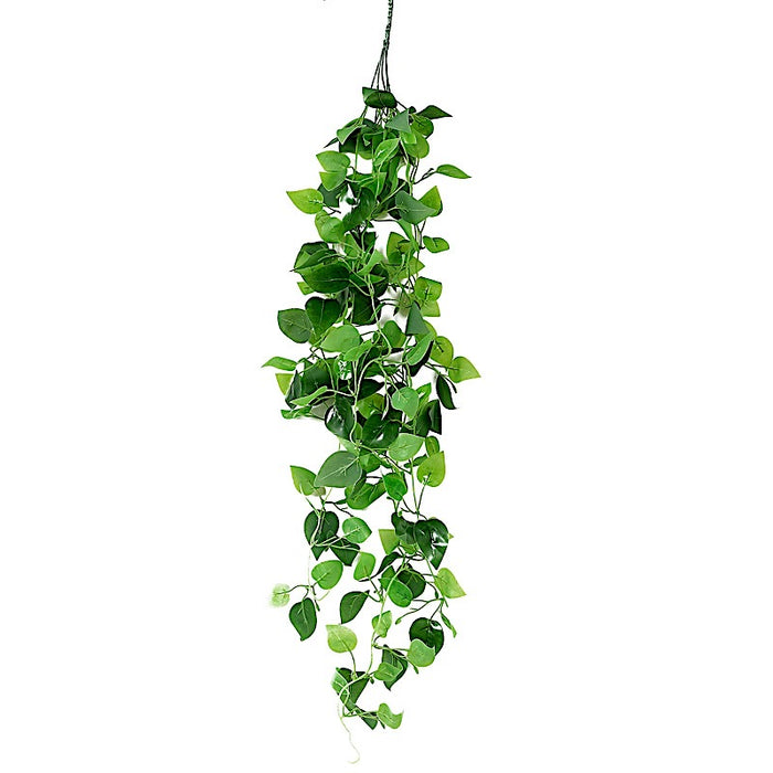 3 Silk Pothos Artificial Hanging Plants - Green