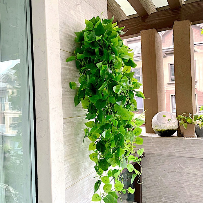 3 Silk Pothos Artificial Hanging Plants - Green