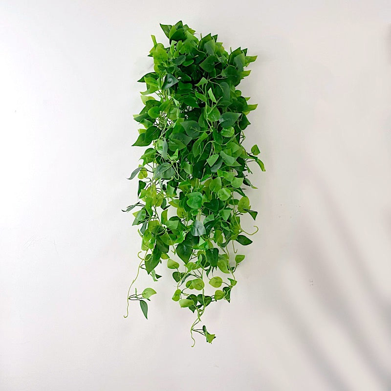 3 Silk Pothos Artificial Hanging Plants - Green