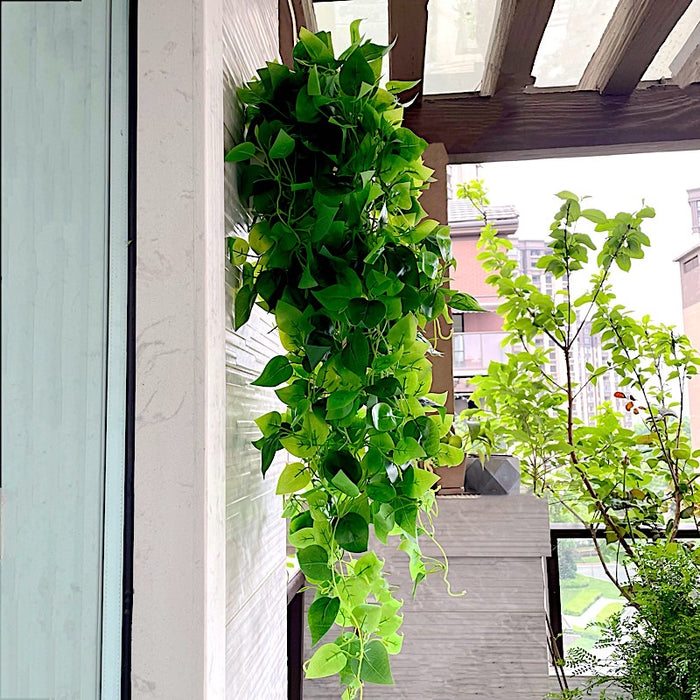 3 Silk Pothos Artificial Hanging Plants - Green