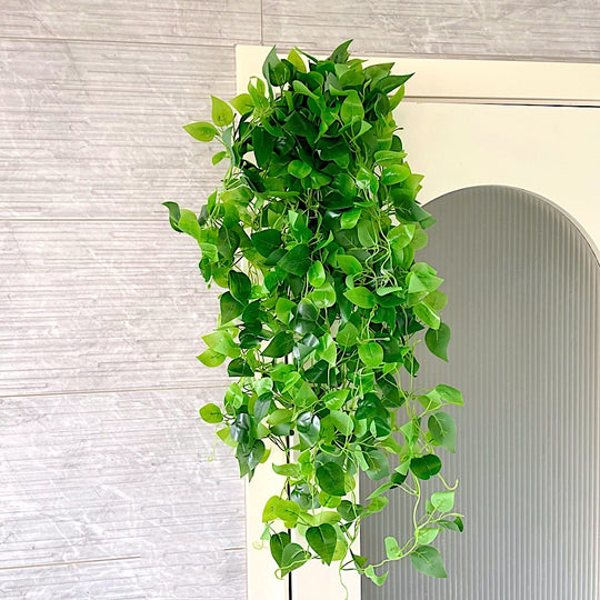 3 Silk Pothos Artificial Hanging Plants - Green