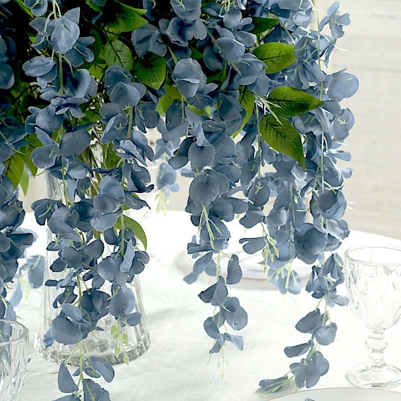 44" tall Silk Wisteria Flowers Hanging Vine Bush