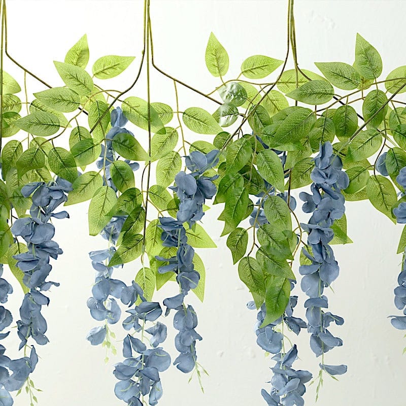 44" tall Silk Wisteria Flowers Hanging Vine Bush