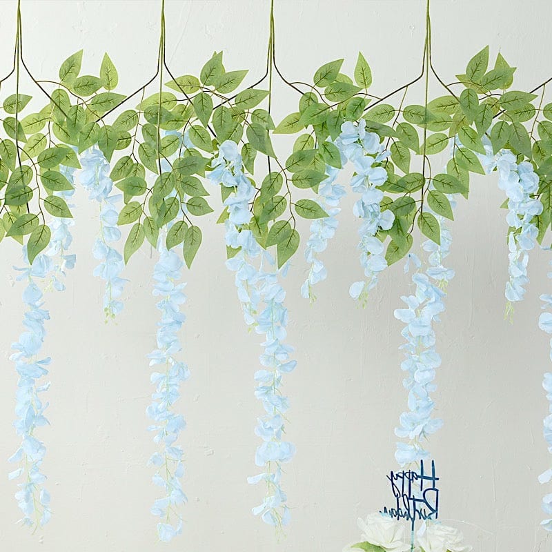44" tall Silk Wisteria Flowers Hanging Vine Bush