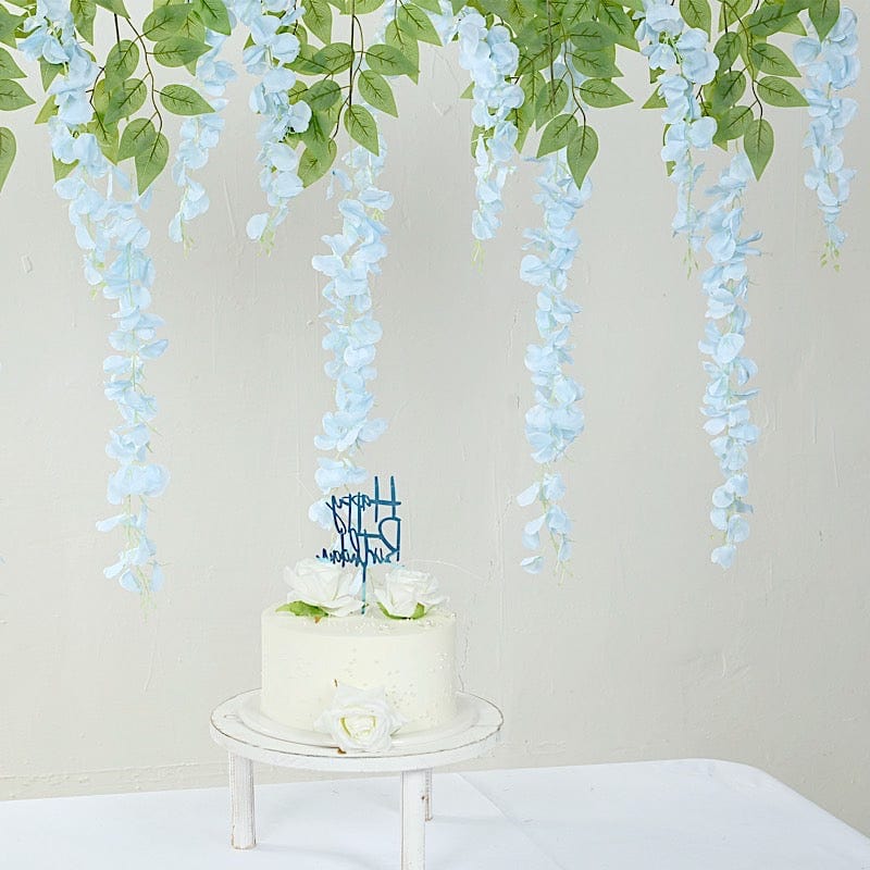 44" tall Silk Wisteria Flowers Hanging Vine Bush