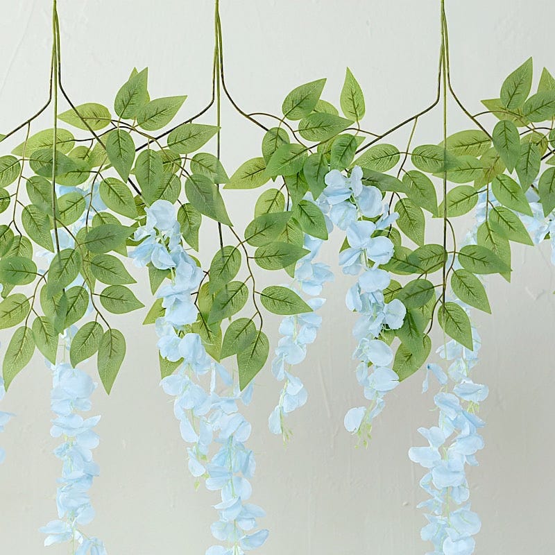 44" tall Silk Wisteria Flowers Hanging Vine Bush