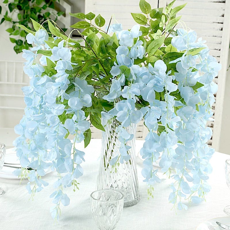 44" tall Silk Wisteria Flowers Hanging Vine Bush