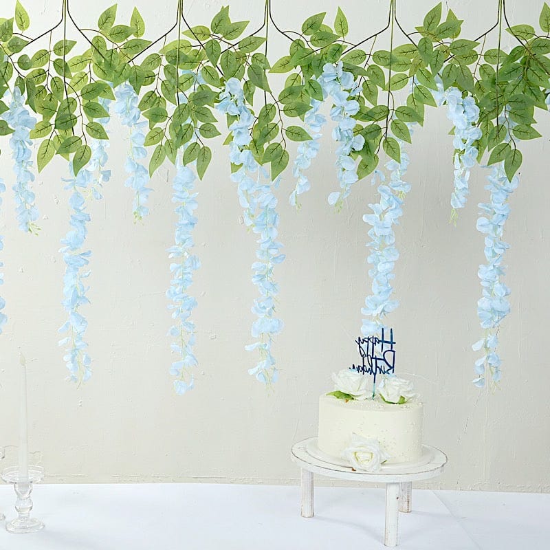 44" tall Silk Wisteria Flowers Hanging Vine Bush