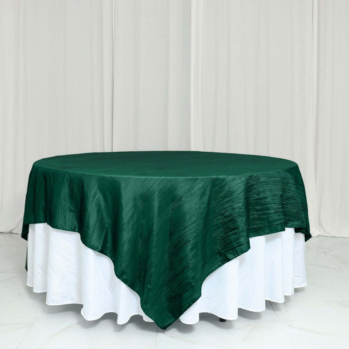 90" x 90" Metallic Crinkled Taffeta Table Overlay