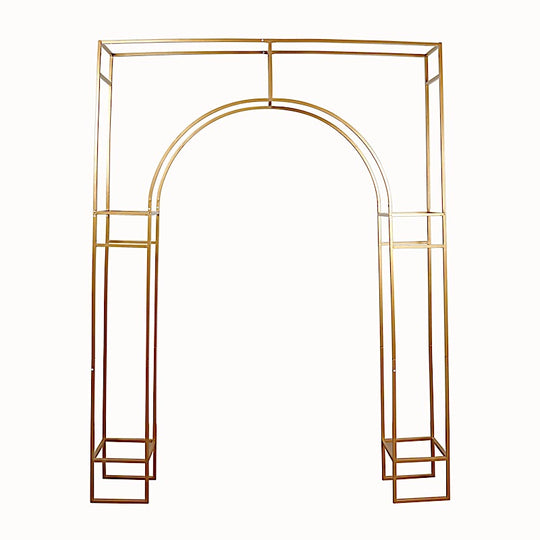 7 ft Metal Rectangular Wedding Arch in Arc de Triomphe Style - Gold