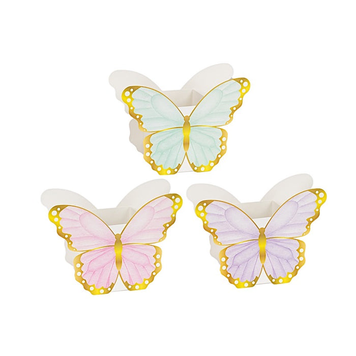 12 Paper Butterfly Party Favor Boxes - Assorted