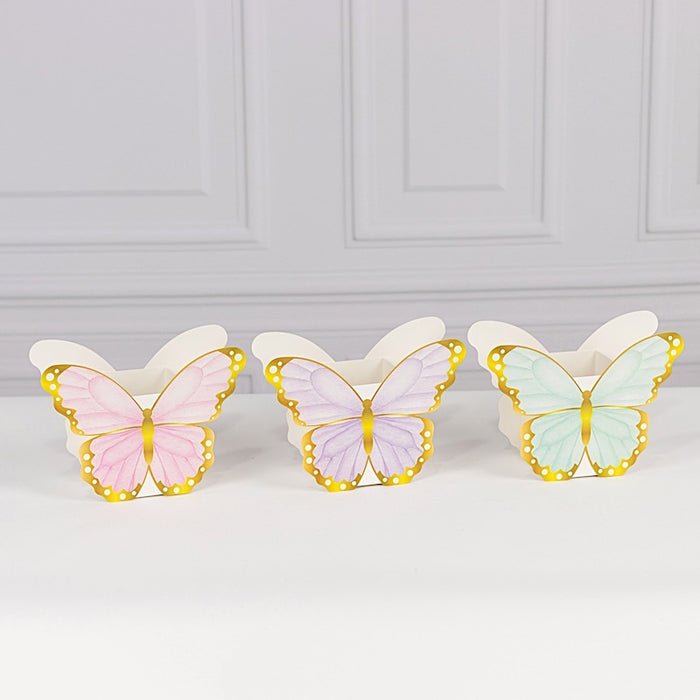 12 Paper Butterfly Party Favor Boxes - Assorted