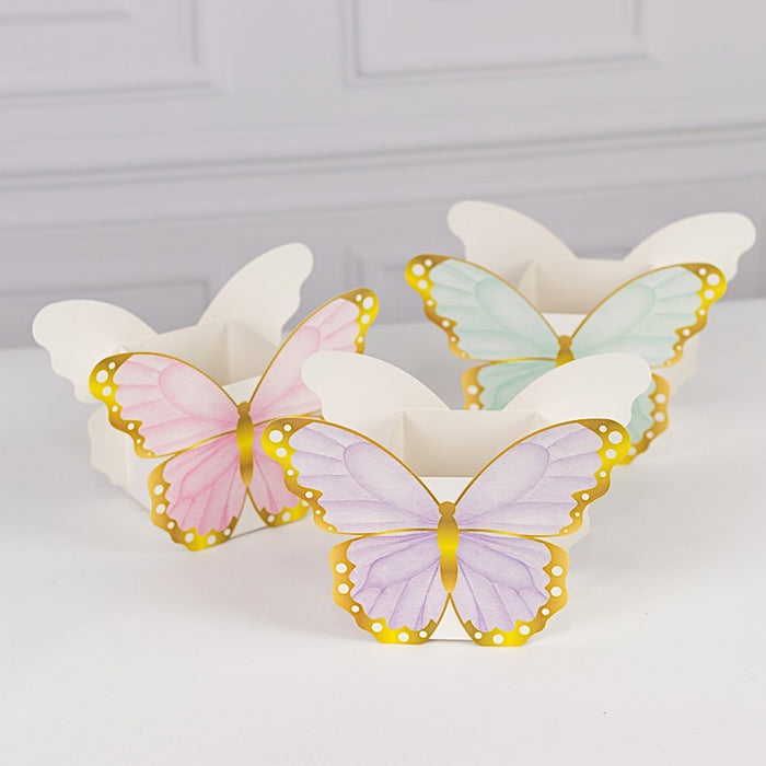 12 Paper Butterfly Party Favor Boxes - Assorted