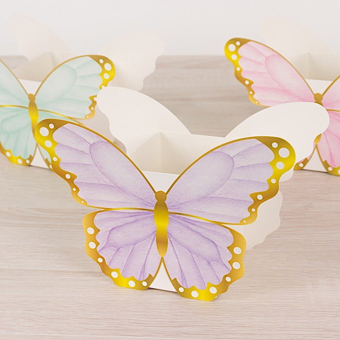 12 Paper Butterfly Party Favor Boxes - Assorted