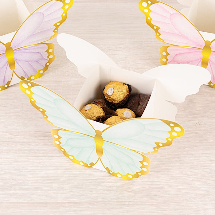 12 Paper Butterfly Party Favor Boxes - Assorted