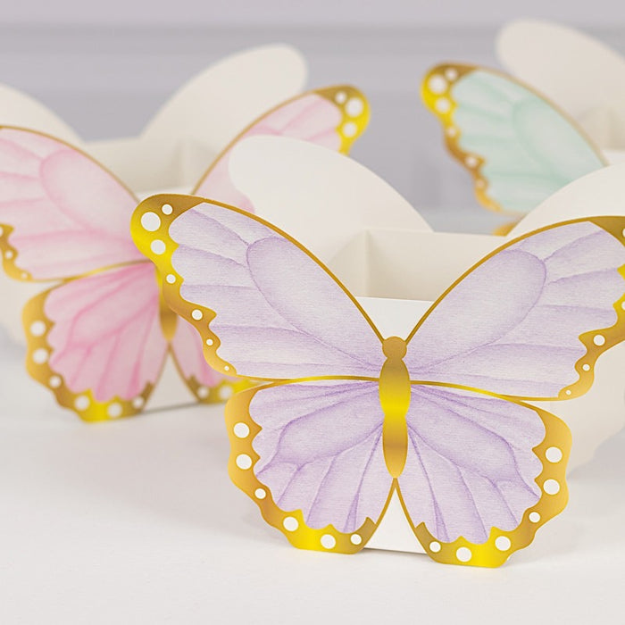 12 Paper Butterfly Party Favor Boxes - Assorted