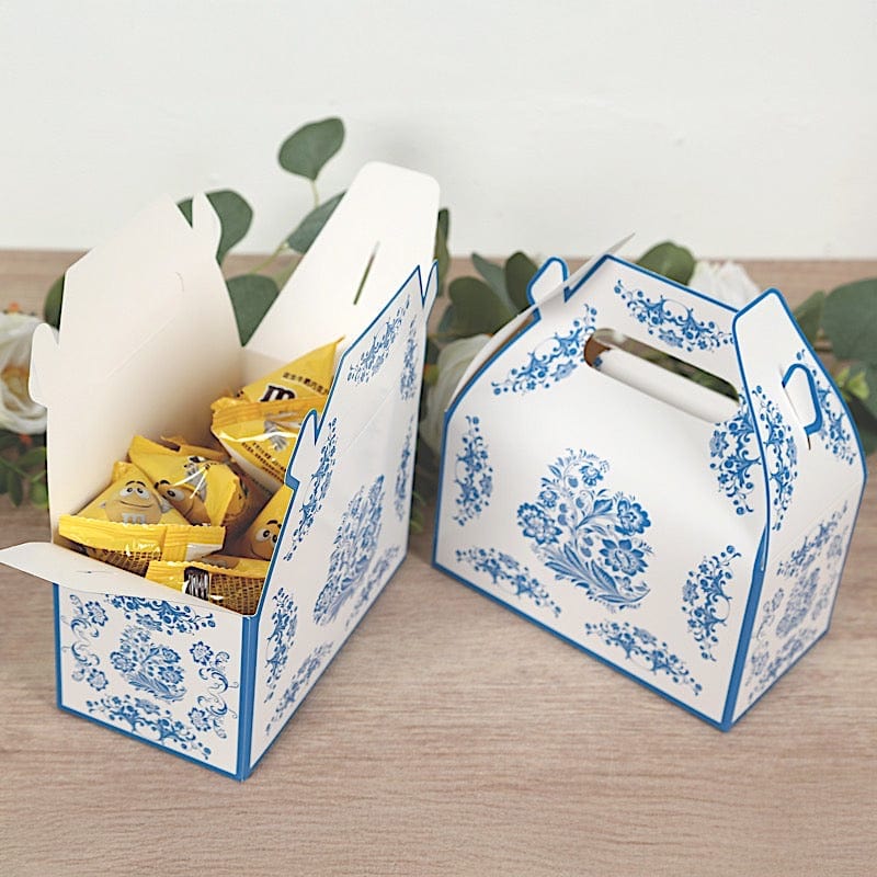 25 Tote Favor Boxes Floral Printed Gift Holders