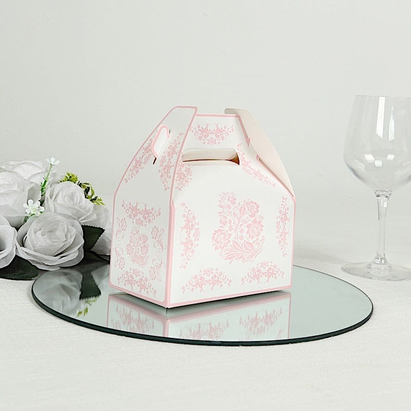 25 Tote Favor Boxes Floral Printed Gift Holders