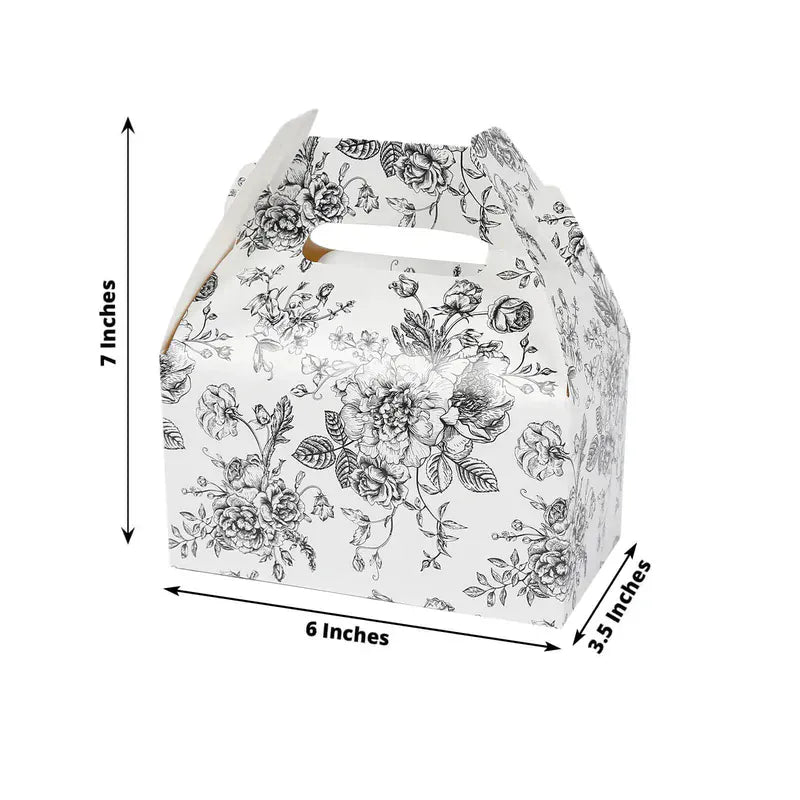 25 Tote Favor Boxes Floral Printed Gift Holders
