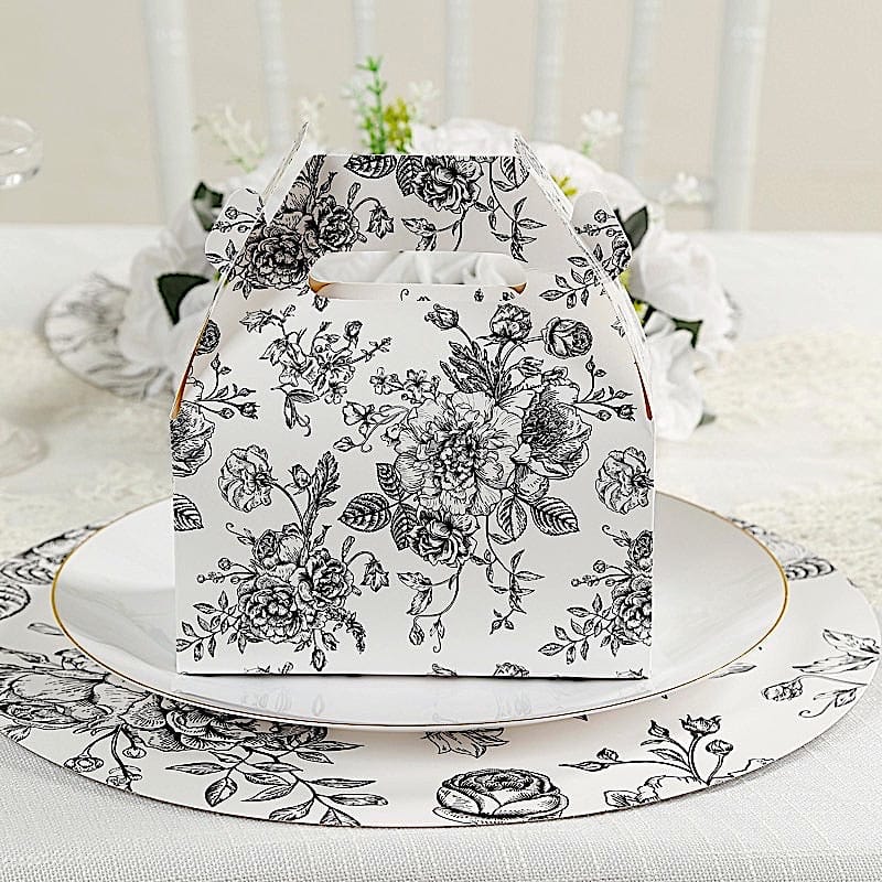 25 Tote Favor Boxes Floral Printed Gift Holders
