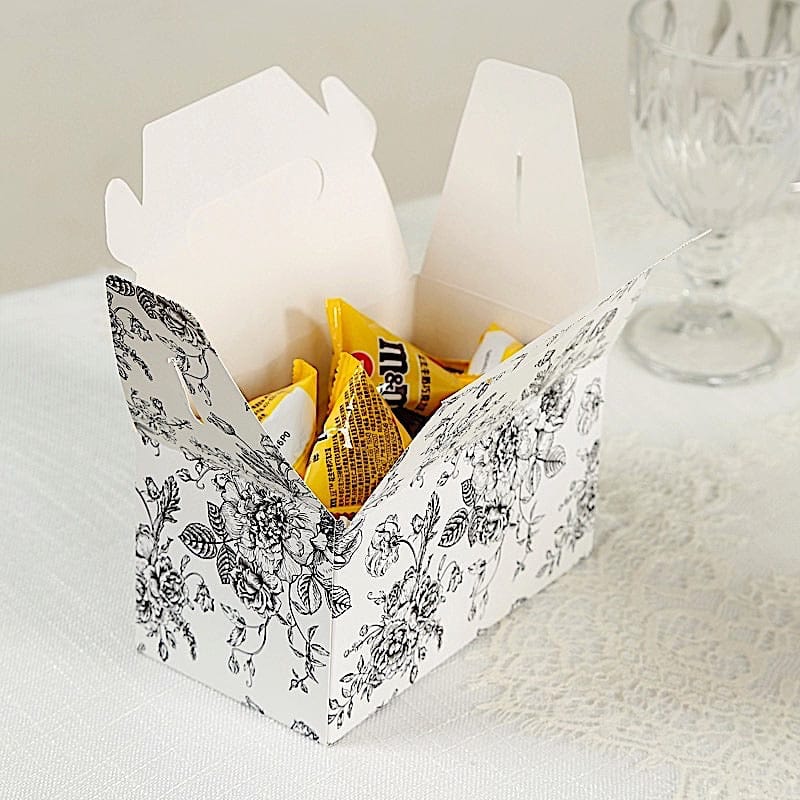 25 Tote Favor Boxes Floral Printed Gift Holders