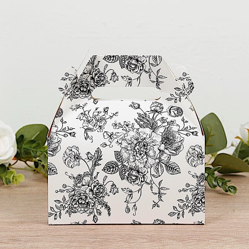 25 Tote Favor Boxes Floral Printed Gift Holders