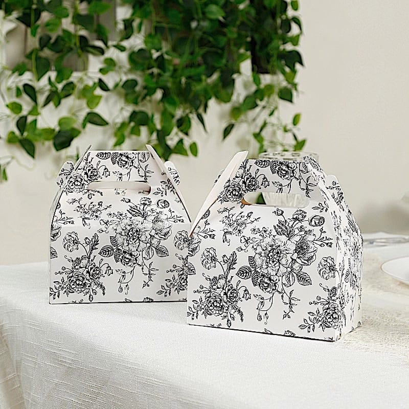25 Tote Favor Boxes Floral Printed Gift Holders