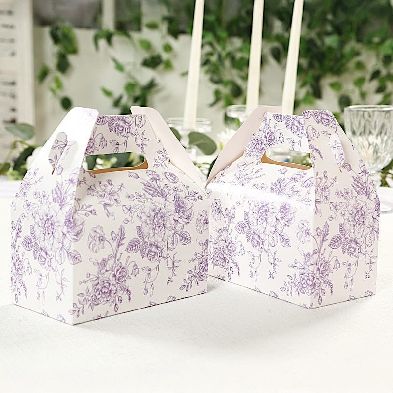 25 Tote Favor Boxes Floral Printed Gift Holders