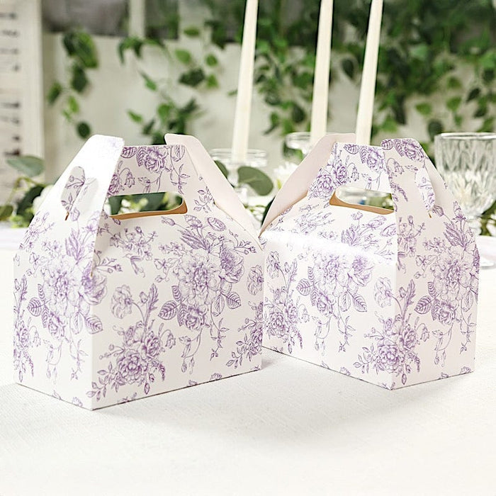 25 Tote Favor Boxes Floral Printed Gift Holders
