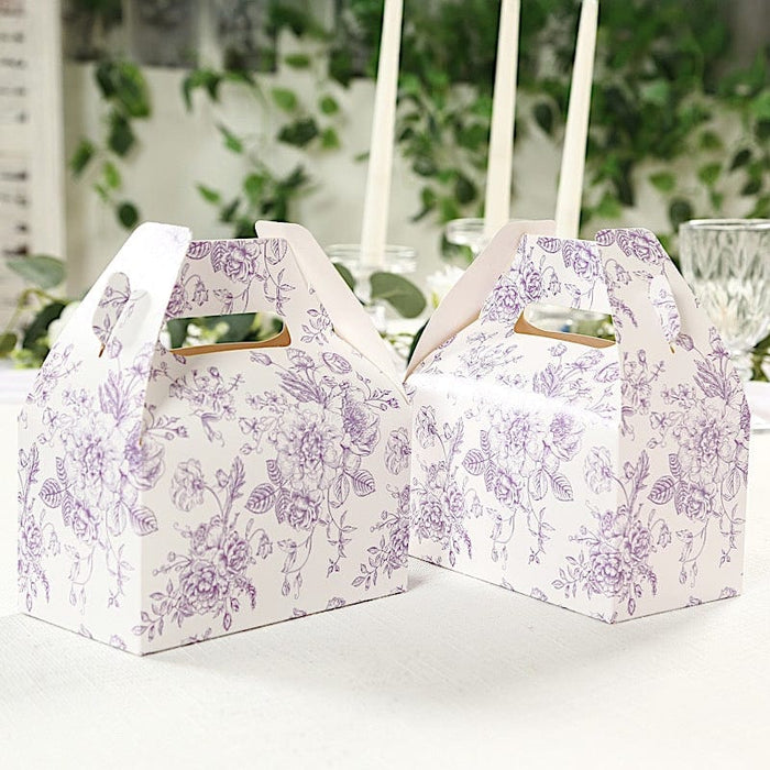 25 Tote Favor Boxes Floral Printed Gift Holders