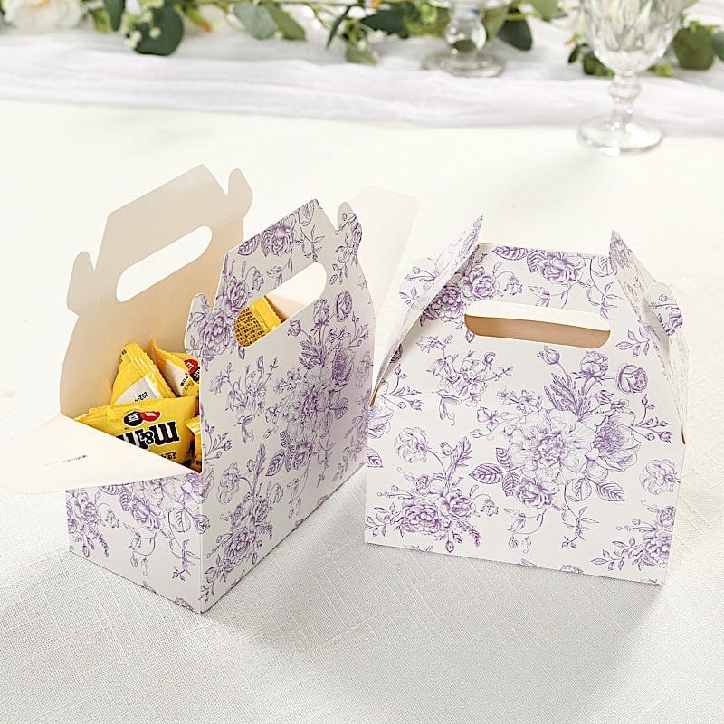 25 Tote Favor Boxes Floral Printed Gift Holders